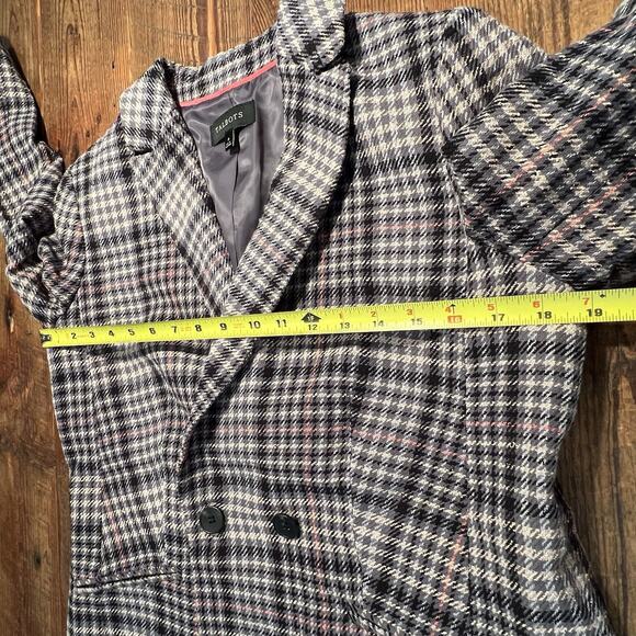 Talbots Herringbone Plaid Double Breasted Blazer Academia Career Preppy Size 8 - Picture 12 of 16